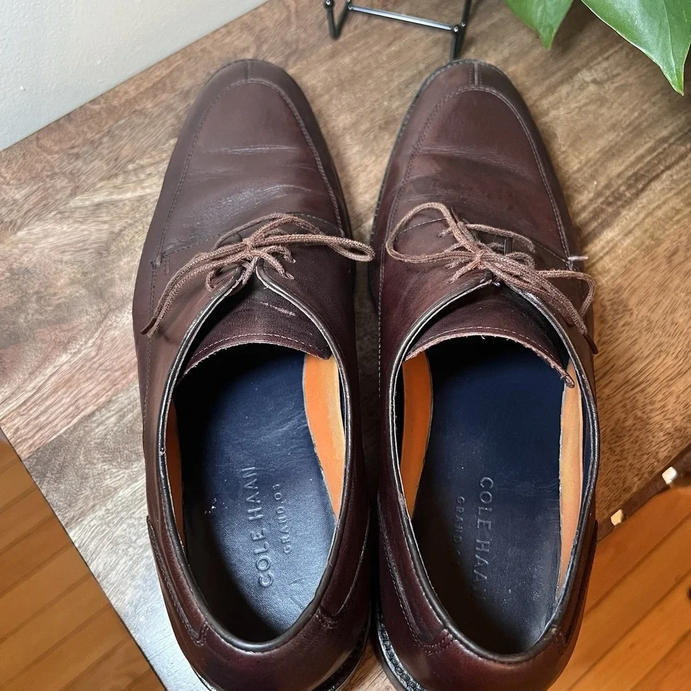 COLE HAAN Mens Lenox Hill C11628 Grand.Os Brown Shoes Split Toe Oxford US 10.5M‎
